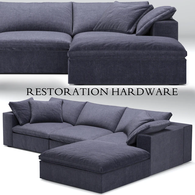 Restoration Hardware Cloud Modular blue sofa — Descargar