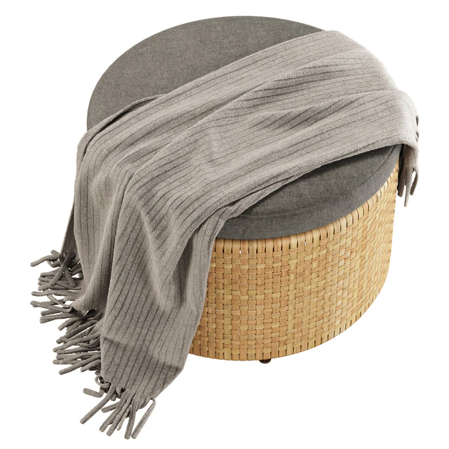Monica rattan round pouf / Round rattan pouf — Descargar