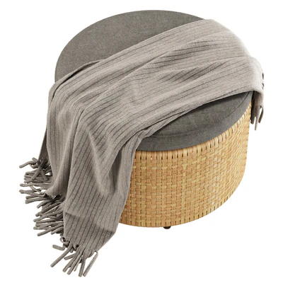 Monica rattan round pouf / Round rattan pouf — Ver 5