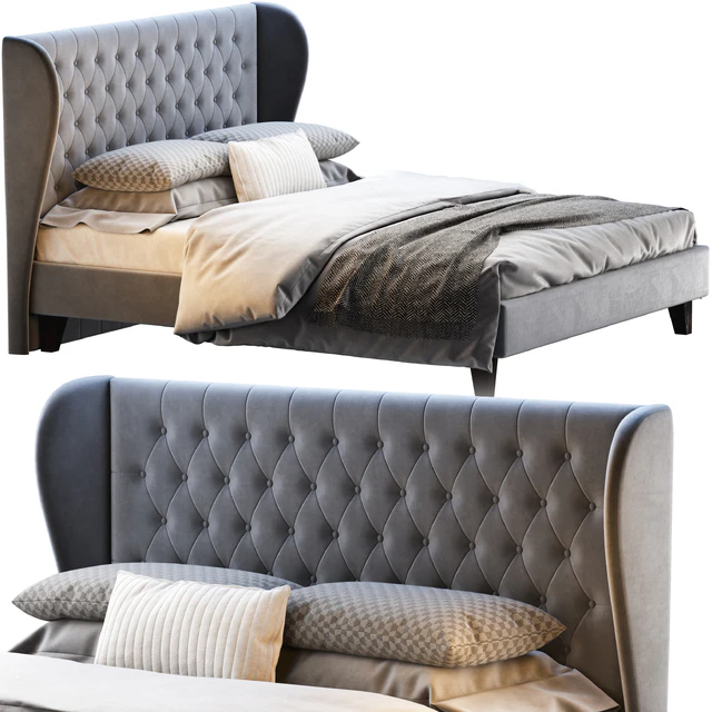Double bed Vienso 160 Barhat Gray from Divanru — Descargar