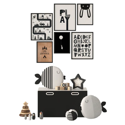Черно-белый декор в детскую Ikea Stuva — Вид 1