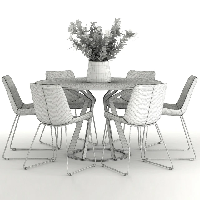 Giuliano Cappelletti Mitos Table and Cleo Sleigh Dining Chair — Скачать