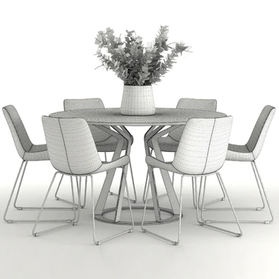 Giuliano Cappelletti Mitos Table and Cleo Sleigh Dining Chair — Вид 3