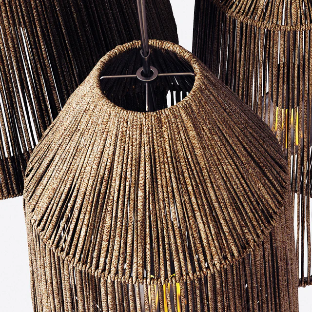 Lamp barrel big rope n2 / Chandelier large barrel made of ropes number 2 — Descargar