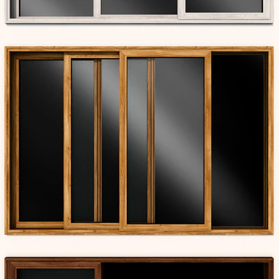Sliding stained glass wooden doors — Ver 5