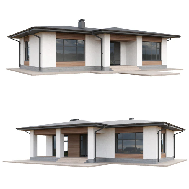 Set of low poly houses 03 — Descargar