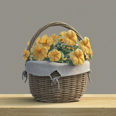 Basket with flowers — Ver 3