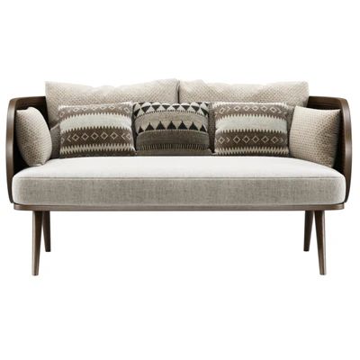 Victoria wooden rattan loveseat VA30 / Double garden rattan sofa — Ver 5