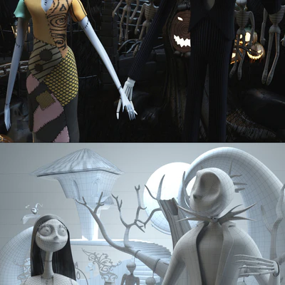 The nightmare before christmas set Sally &amp; Jack — Ver 3