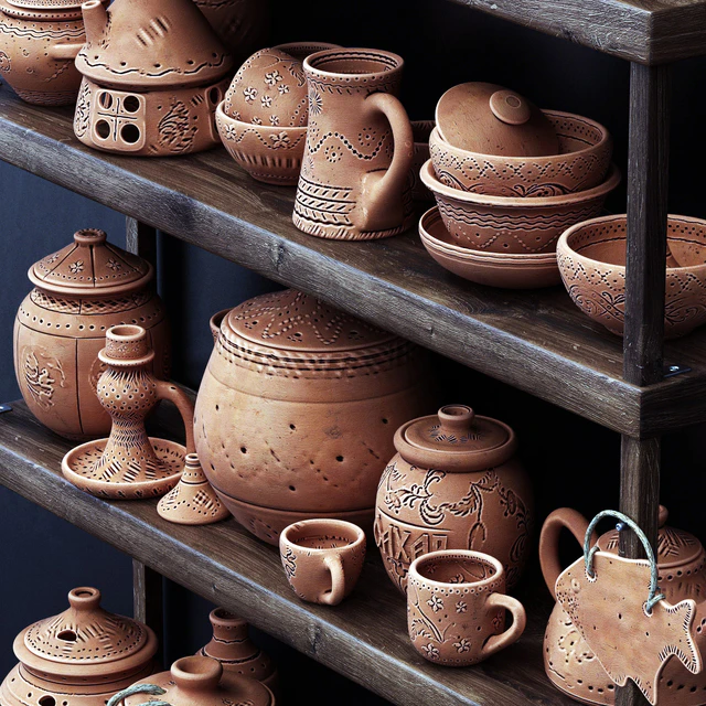 Dishes clay n21 / Посуда из глины №21 — Скачать