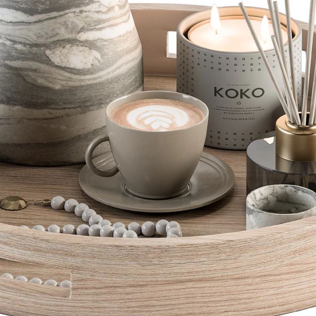 White Decorative Set with Wheat - Set 75 — Скачать