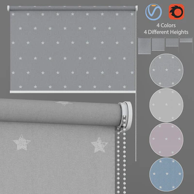 Roller Blind Stars in Four Colors Set 1 — Ver 1