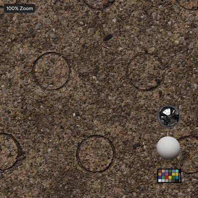 circular patterned aggregate concrete road texture — Ver 7
