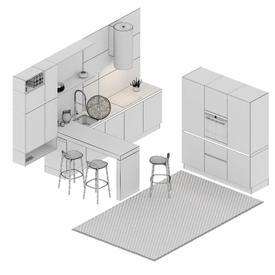 Kitchen NOLTE Glas Tec Satin + Sigma Lack (vray GGX, corona PBR) — Ver 3