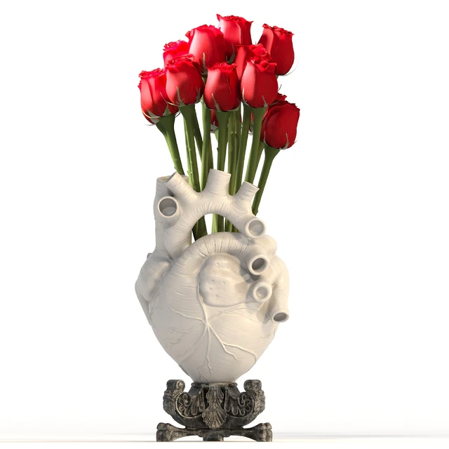 Heart Vase 2 White — Descargar