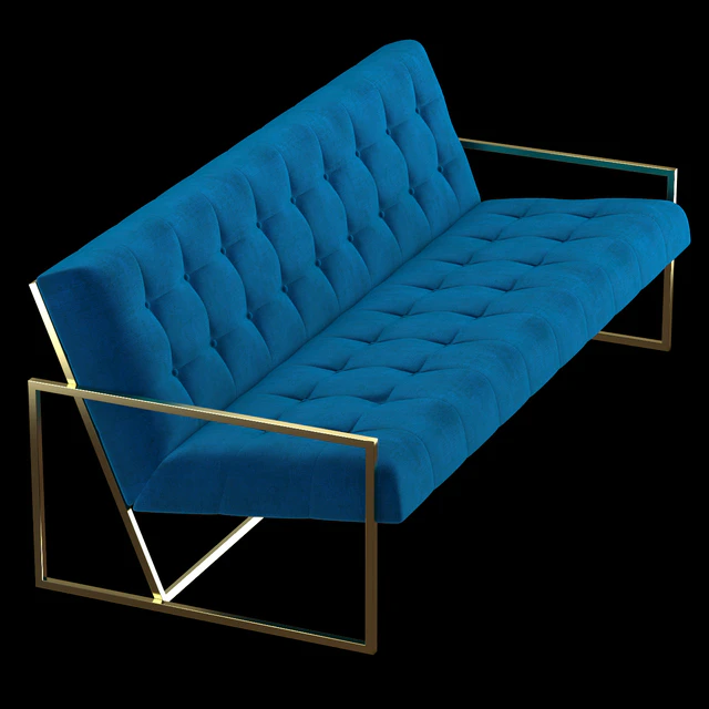 Navy Velvet Apartment Sofa — Descargar