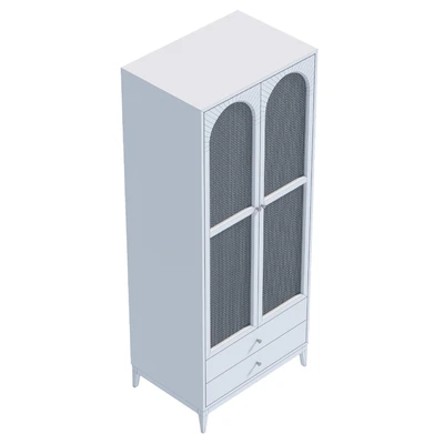 Vintage Cocoa Ash Wood Unfixed Wardrobe Closet — Вид 6