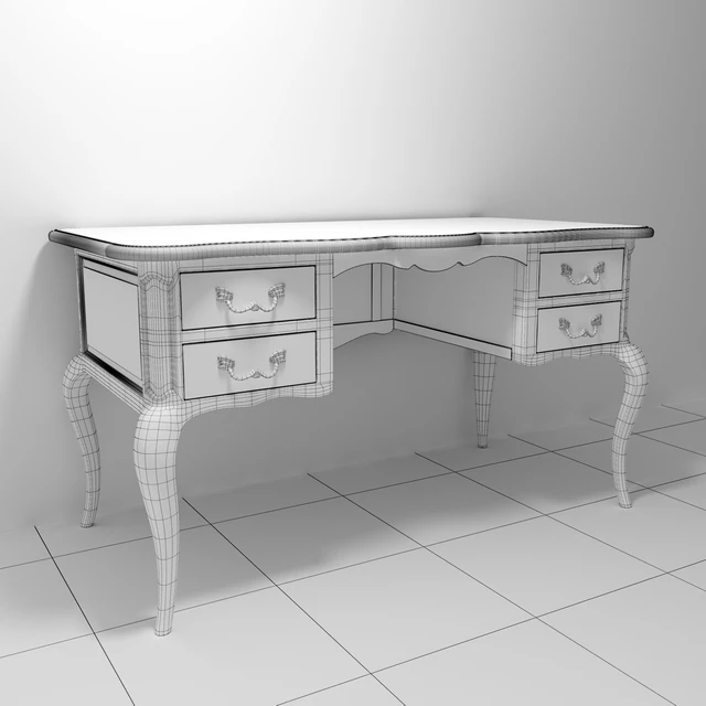 Writing desk with drawers Chateau HQR1, tile BRITANIA GALES from Realonda — Descargar