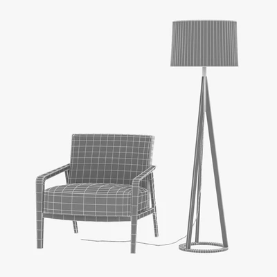 Riva 1920 noble armchair and Jackson Floor Lamp by Crate and Barrel — Вид 3