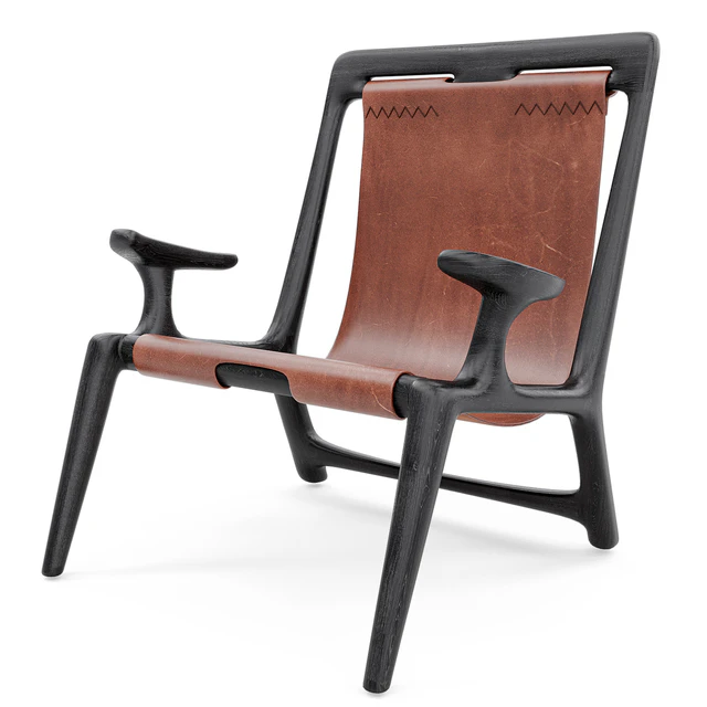 Fernweh Woodworking Sling chair Charcoal ash leather — Descargar