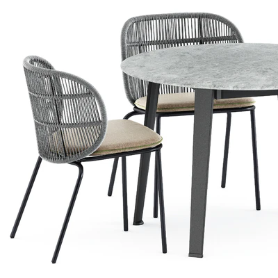 Kodo dining chairs by Vincent Sheppard and Ginepro round Outdoor table by bebitalia — Ver 5