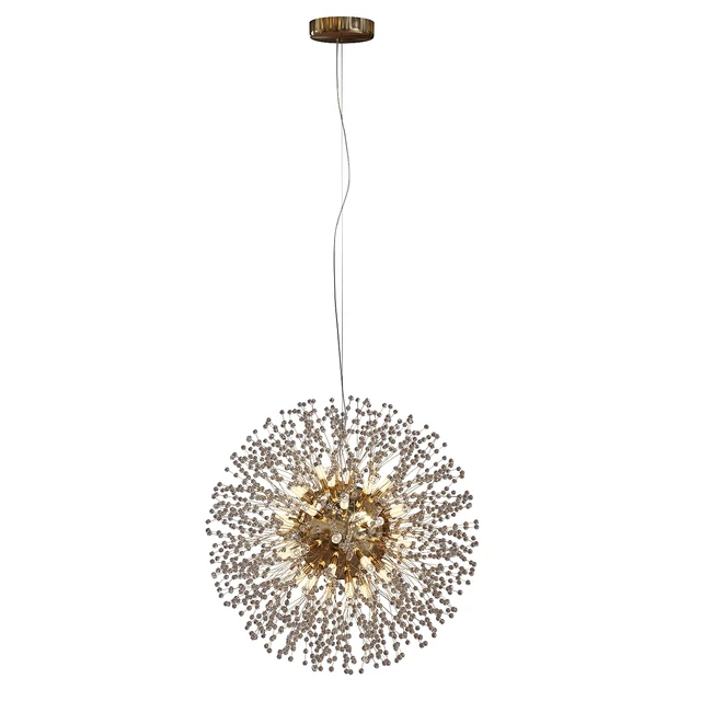 Designer chandelier in the form of a ball of crystal beams with a metal center Rosalia by Lampatron — Descargar