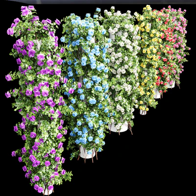 New Plant High detail Climbing Roses Cylinder Columns — Вид 4