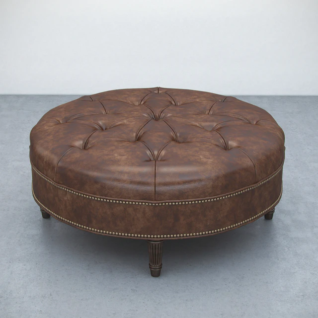 Vintage Large Round Ottoman — Скачать