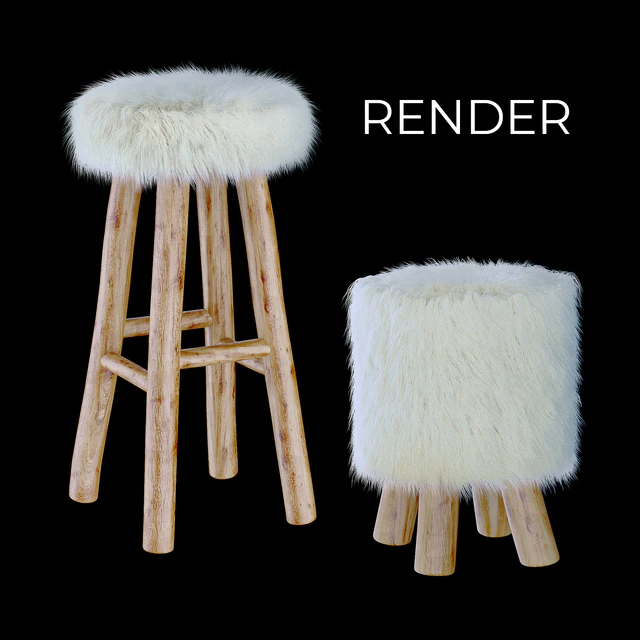 Nuvoli bar stool & footrest — Скачать