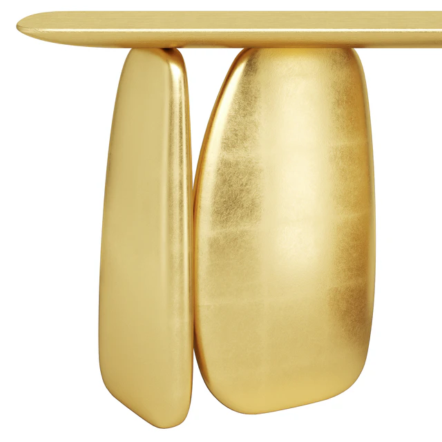 1stDibs Gold Pebble Console with Gold Leaf — Descargar