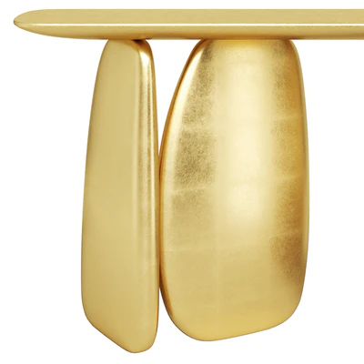1stDibs Gold Pebble Console with Gold Leaf — Ver 7