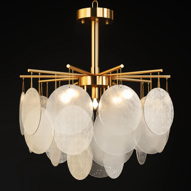 Chandelier with hanging glass plates FROST B — Descargar