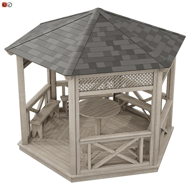 Garden Gazebo made of wood 03 — Descargar