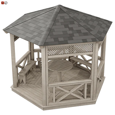 Garden Gazebo made of wood 03 — Ver 3