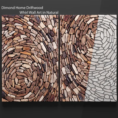Dimond Home Driftwood Whirl Wall Art, настенный декор, панно из досок, деревянный декор, доски, деревянная стена, панель, рейки, картина, бруски, эко, эко-дизайн — Вид 1