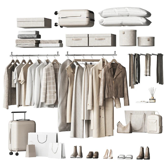 A set of clothes and accessories to fill a wardrobe or store and showroom — Descargar
