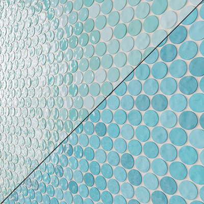 GlassPenny Round Mosaic Wall & Floor Tile 12 Colors — Ver 7