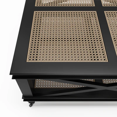 Jacqueline Wicker Shelves Coffee Table — Ver 4