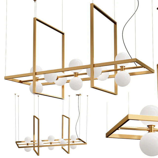ModernRail Orb Rectangle Frame Chandelier — Скачать
