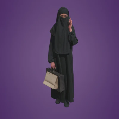 posed arab woman walking 052-6561 — скачать