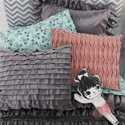 Landofnod Twin Arched Upholstered Headboard (Pattern - Zig Zag) — Ver 3