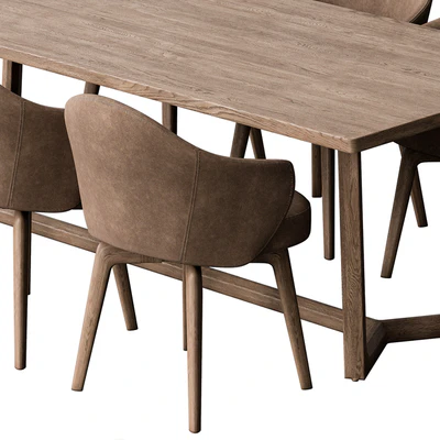 Dinning Table Wooden - Set 30 — Ver 6