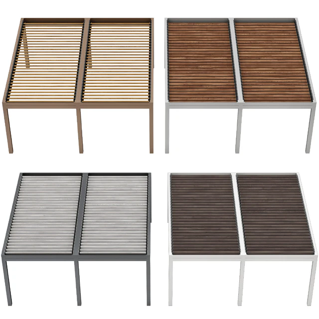 Metal pergola gazebo canopy with roller shutters — Descargar