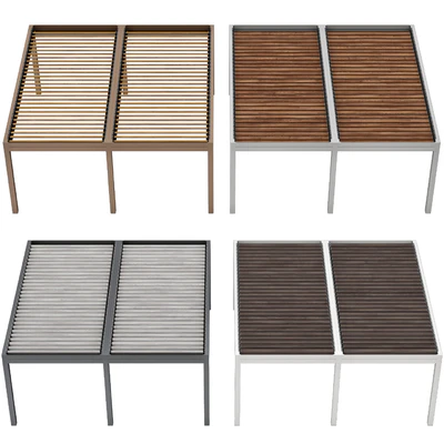 Metal pergola gazebo canopy with roller shutters — Ver 6