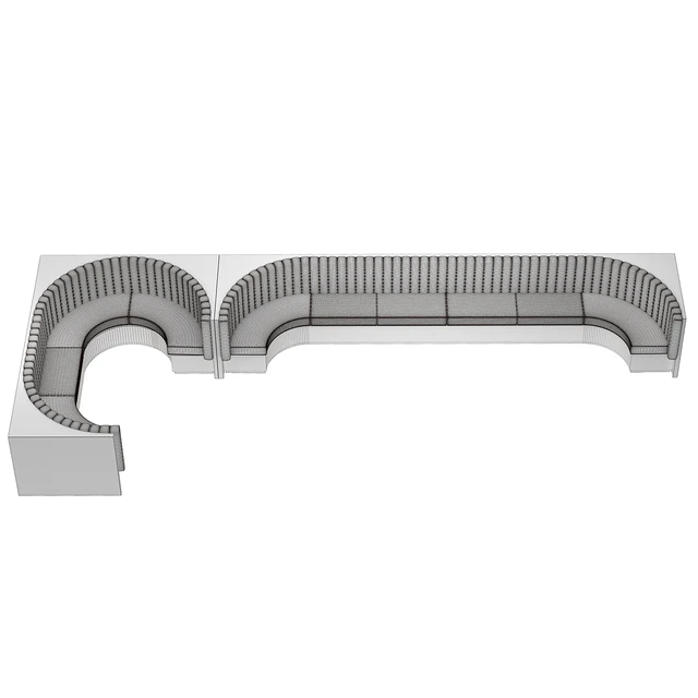Restaurant Bar Set 01 Part5 Long Sofa with Corner sofa & 2 colors Corona & Vray — Скачать