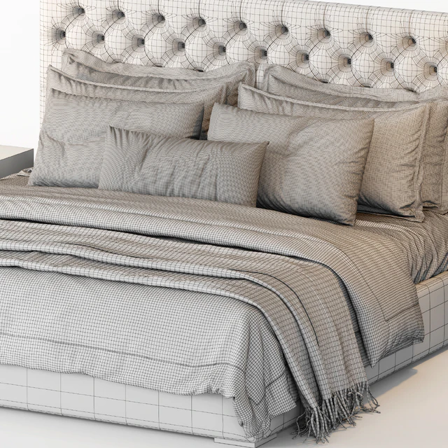 RH Adler Diamond tufted Panel Fabric Bed — Скачать
