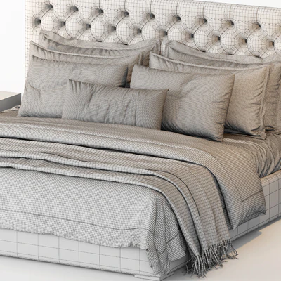 RH Adler Diamond tufted Panel Fabric Bed — Вид 4