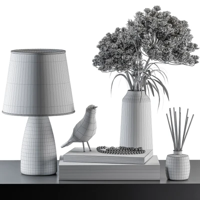 Decorative Set Lampshade with Dried Plants — Ver 4