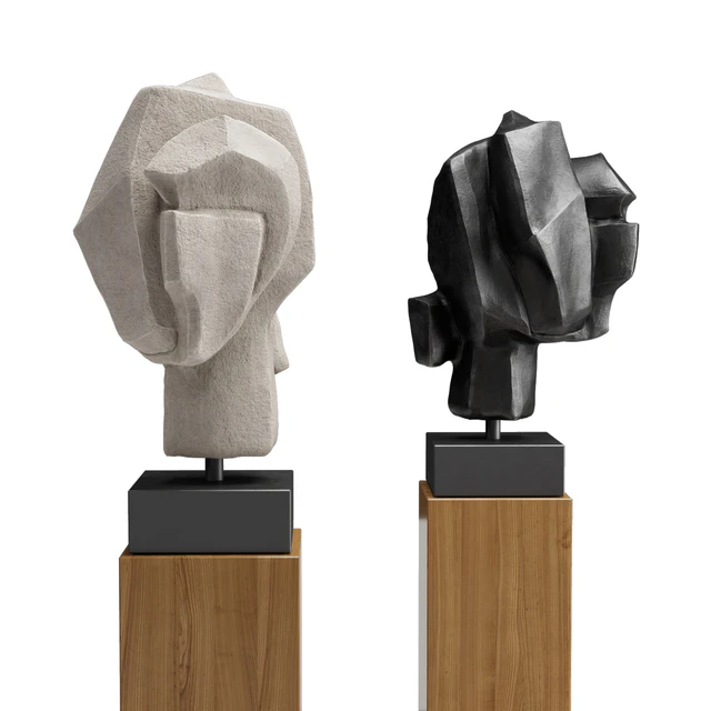 Head cubistic portret sculpture — Скачать