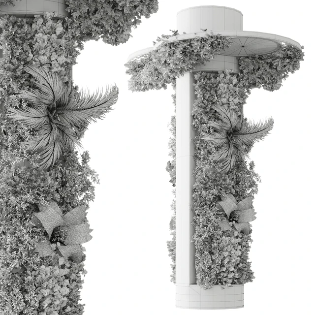 Column plant - pillar plant with ceiling light 06 — Descargar
